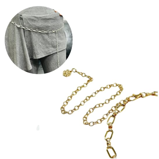 Cinto Feminino Modelo Corrente Look Descolado Versátil Acessório Fashion