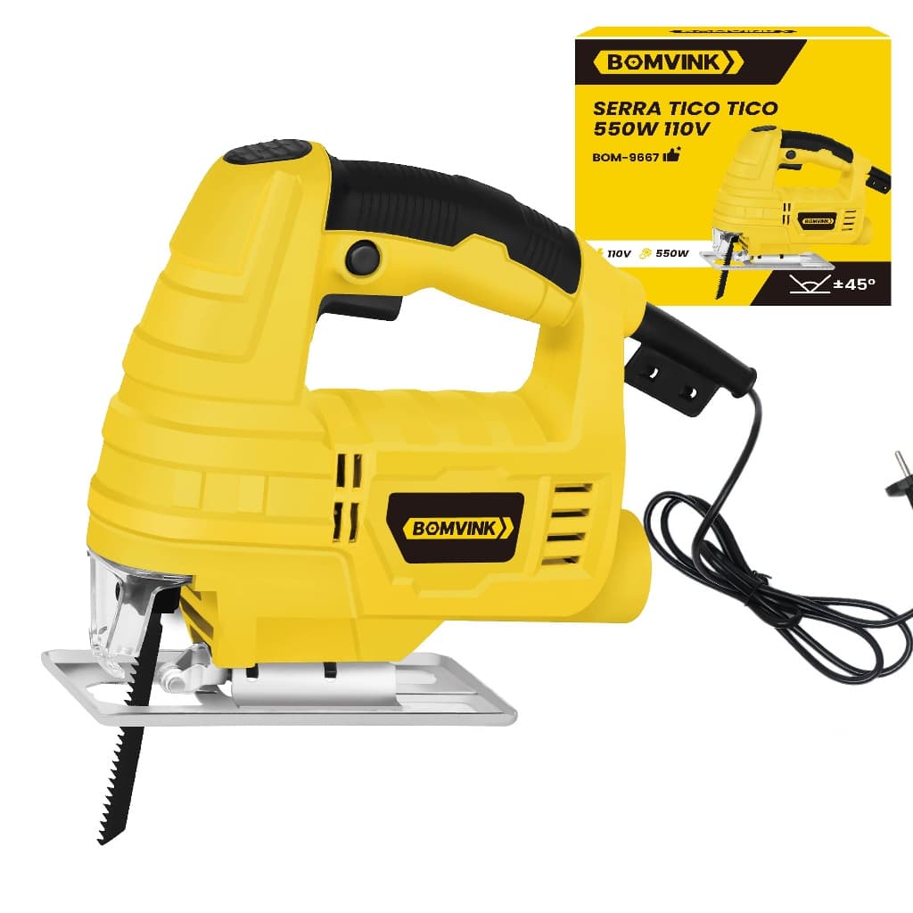 Serra Tico-tico 550W 110/127V ou 220V Corte 55mm 3000r/min Cortar Madeira Potente