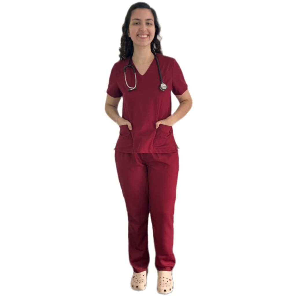 Pijama Cirúrgico Feminino Gabardine Premium, Scrub, Uniforme Enfermagem