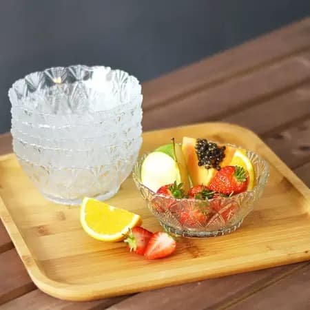 Jogo de Sobremesa 6 Peças Bowl de Vidro Reforçado King Lyor 13x5cm – Elegância para Mesa Posta