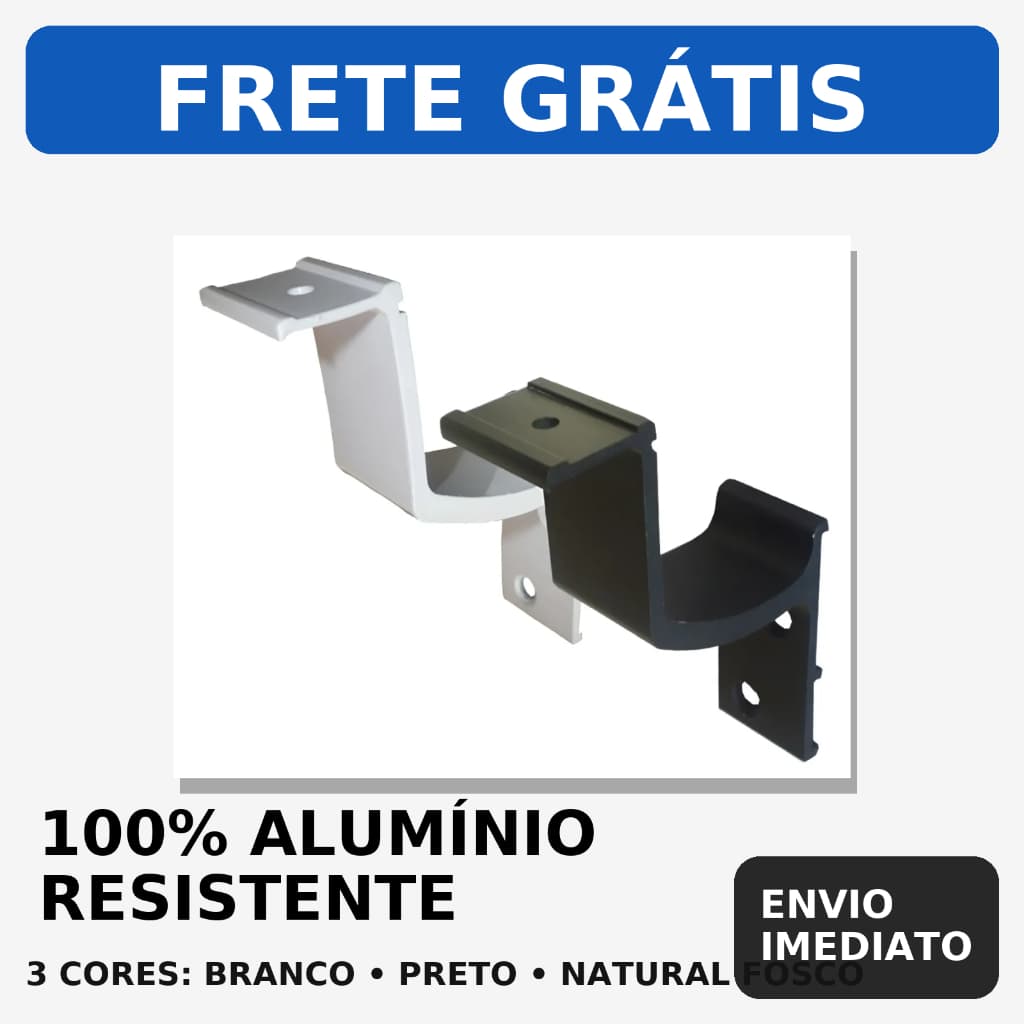 Suporte de Corrimão em Alumínio Resistente Parede Escada Corrimão Branco/Preto/Natural fosco