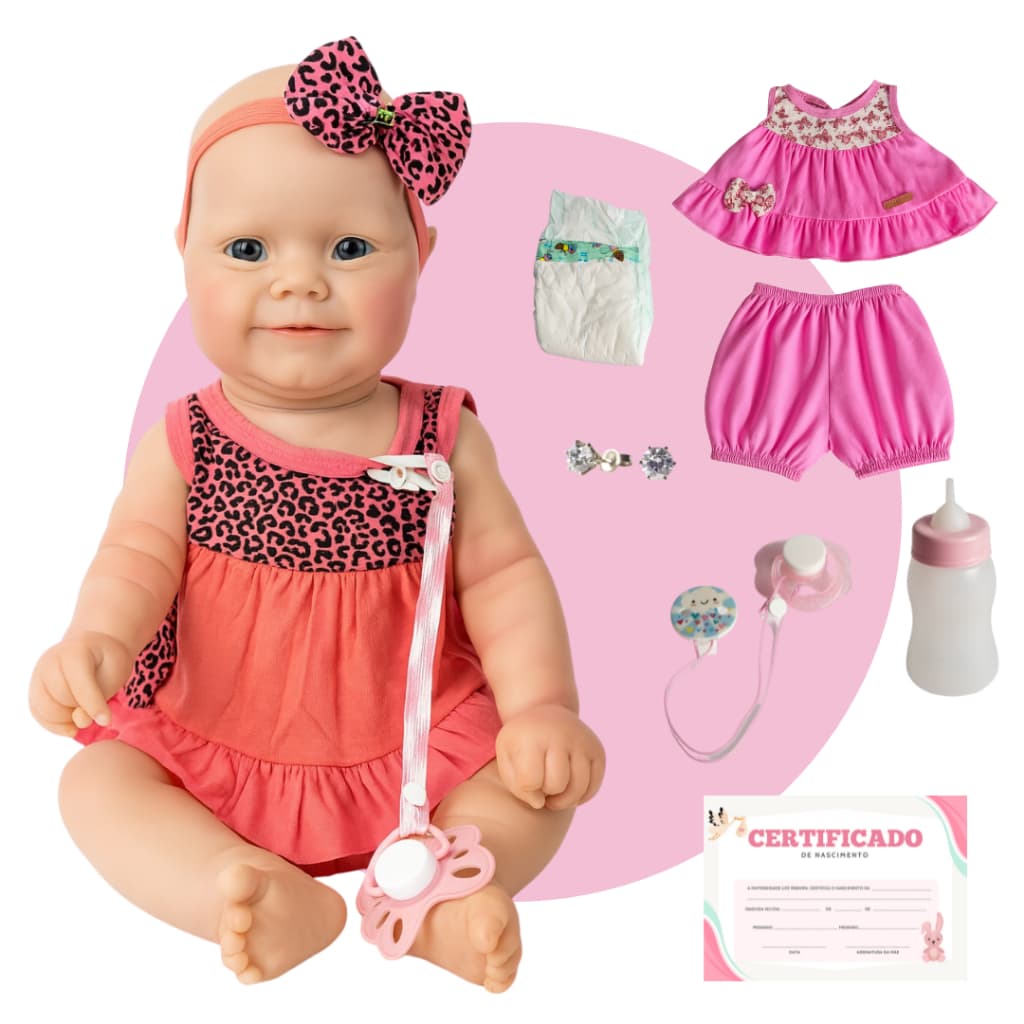 Boneca Bebe Reborn Realista Silicone Martina Baby com Enxoval Completo