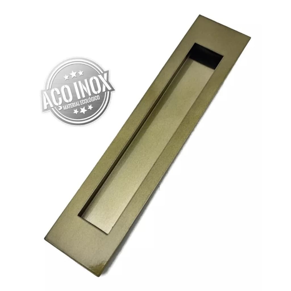 Puxador Concha para porta de correr inox ouro velho antique