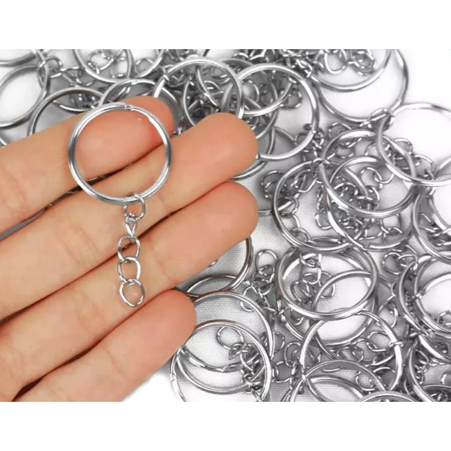 Argola Para Chaveiro Com Corrente Pacote Com 1000 Peças
