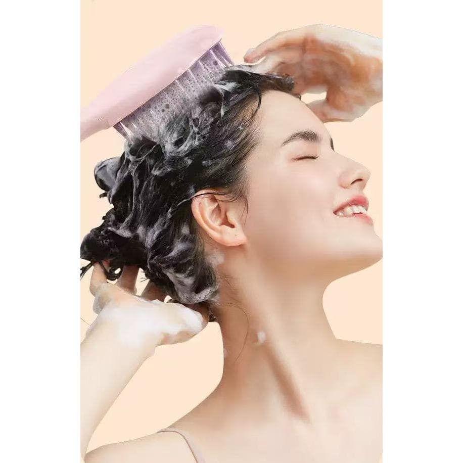 1 peça escova de shampoo de cabo longo, pente de massagem de couro cabeludo de silicone, massageador de cabeça de escova