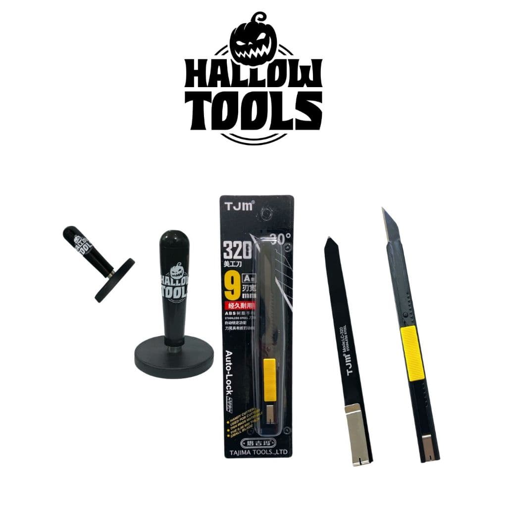Estilete Profissional Ambidestro TJM 9mm 30º + Par de Imã Envelopamento Insulfime - Hallow Tools
