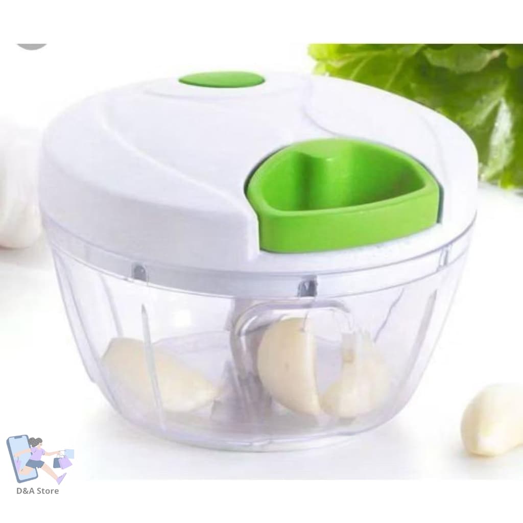 Processador Portátil Triturador Manual de Alimentos Alho Legumes Frutas 500ml – 3 Lâminas