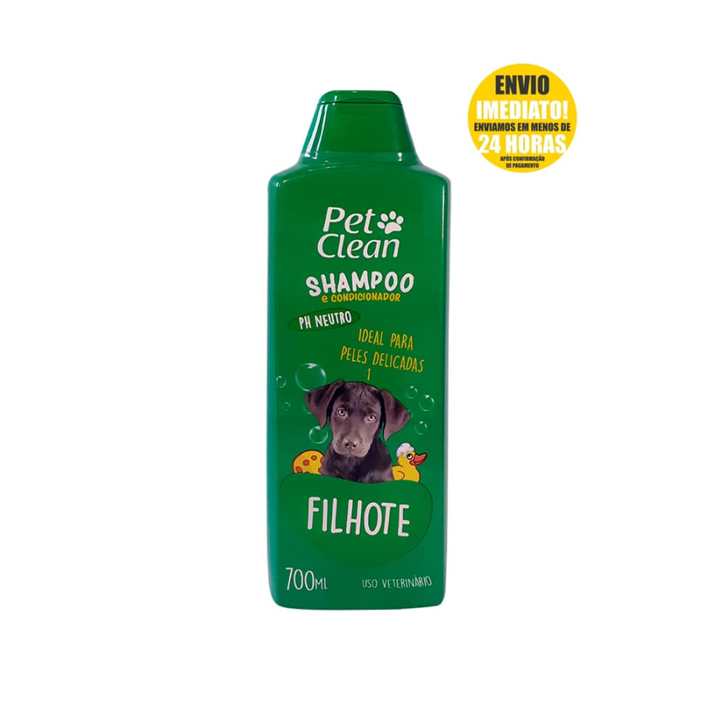 Shampoo e Condicionador Pet Clean Filhote 700 ml Para Cães e Gatos – PH Neutro
