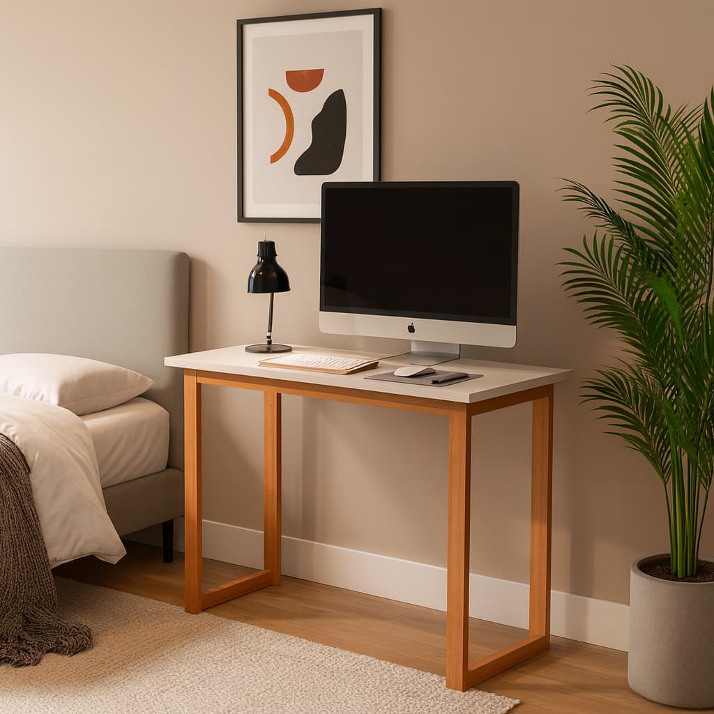 Mesa De Estudo 76 cm Para Escritório Quarto Home Office Leitura E Lazer