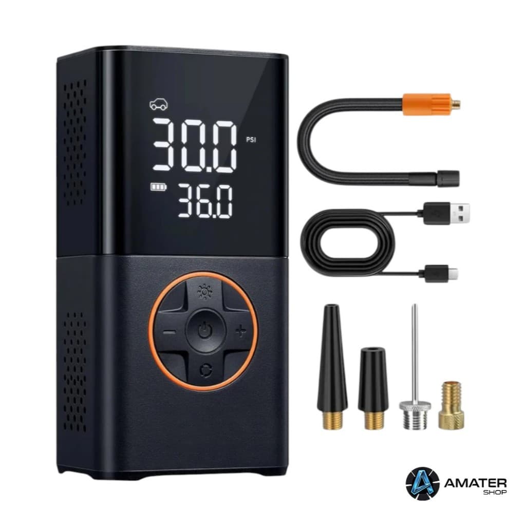 Bomba de Ar Digital Mini Calibrador Compressor de Pneus Carro Moto Bicicleta Bola