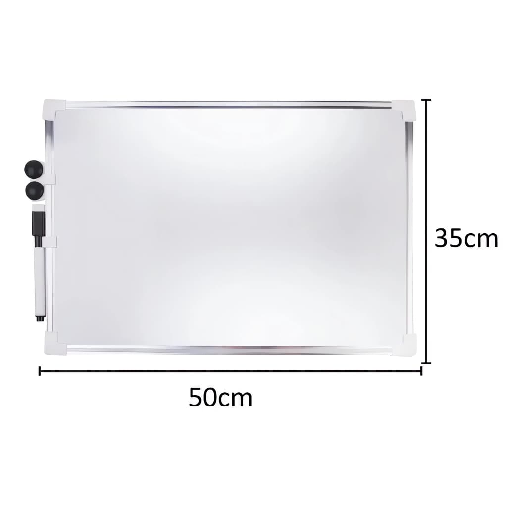 Lousa Quadro Branco Magnético Moldura Alumínio Com Caneta Apagador E Imã Para Recados 30x40/35x50