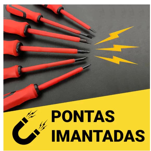 ogo Chaves Isoladas Chave De Fenda 6pçs Imantadas Sem marca