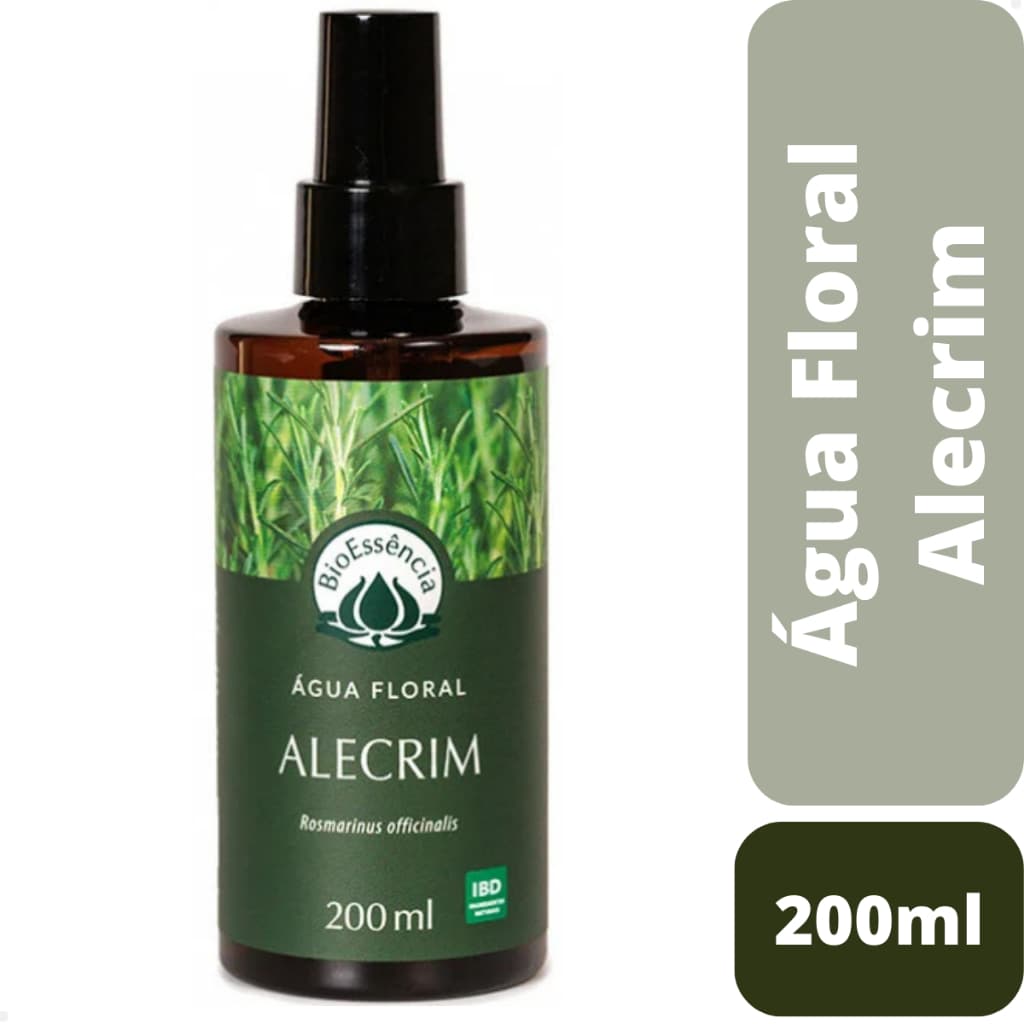 Água Floral de Alecrim BioEssência 200ml Hidrolato Natural Vegano