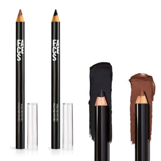 lapis para olhos maquiagem faces natura - 1,3 g (Preto ou Marrom)