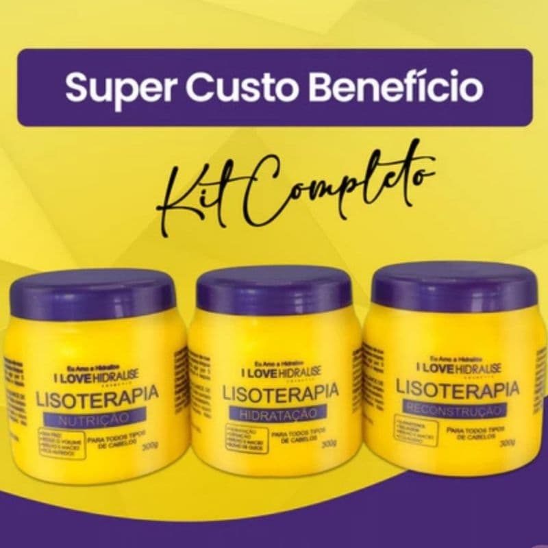 "Kit Lisoterapia I Love Hidralise 3 Máscaras 300g Cada – Nutrição, Hidratação e Reconstrução Capilar