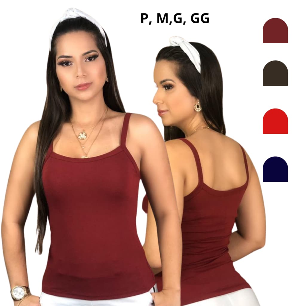 Blusa Alça Fina Regata Viscolycra Segunda Pele
