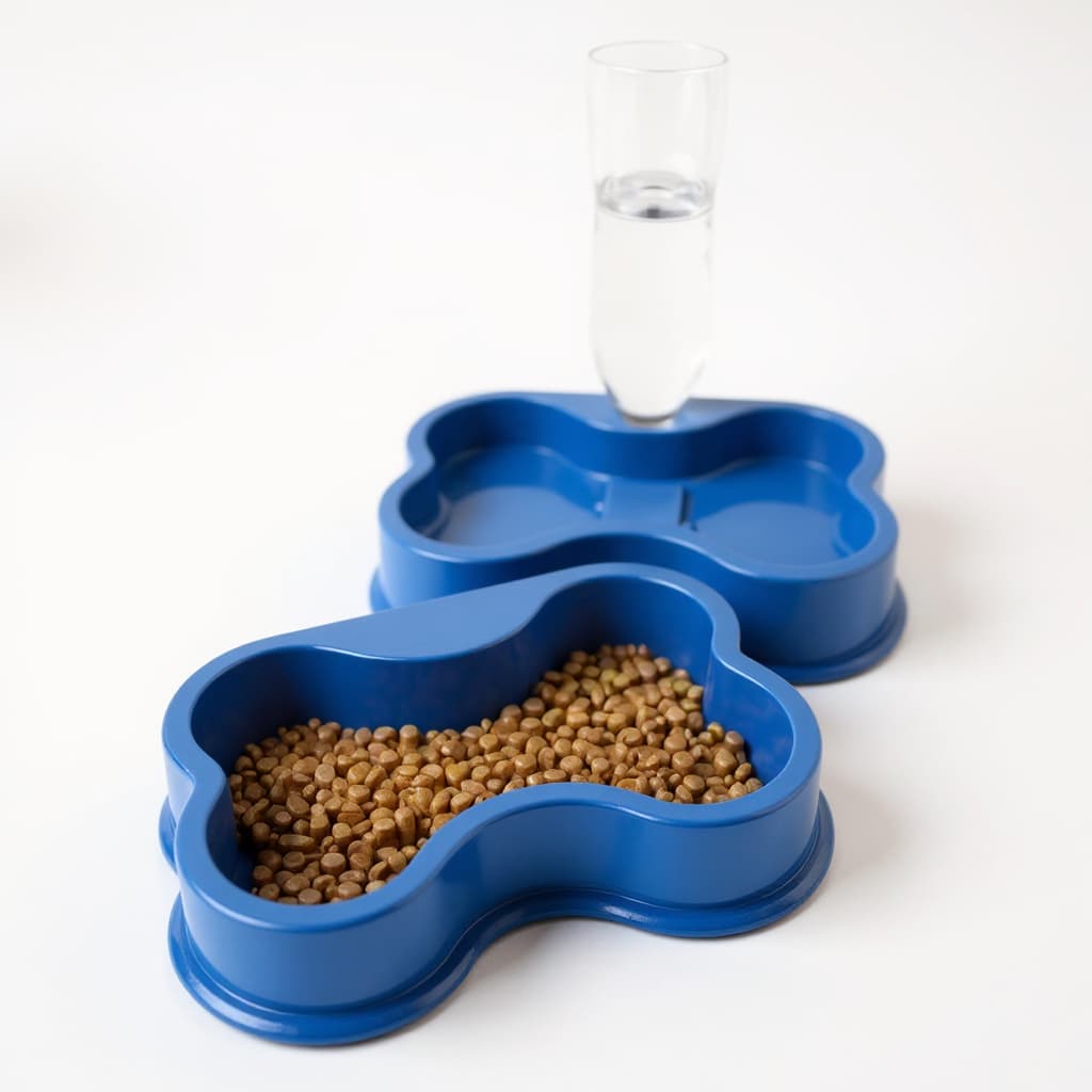 kit Comedouro e Bebedouro ou individual Formato Osso 1 Litro Suporte para Garrafa Cãe e Gatos