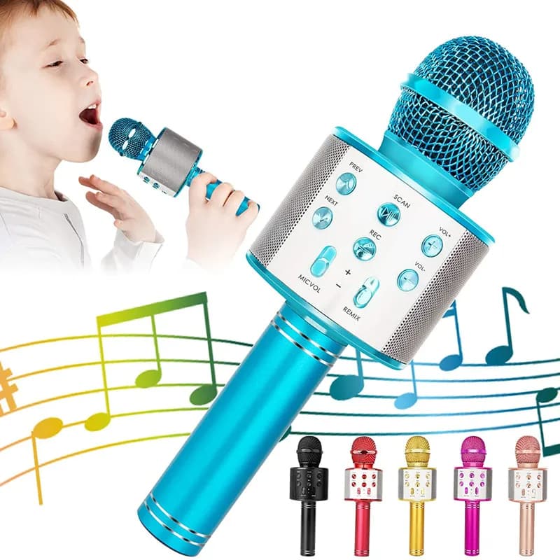 Microfone Karaokê Bluetooth Efeito De Voz Recarregável