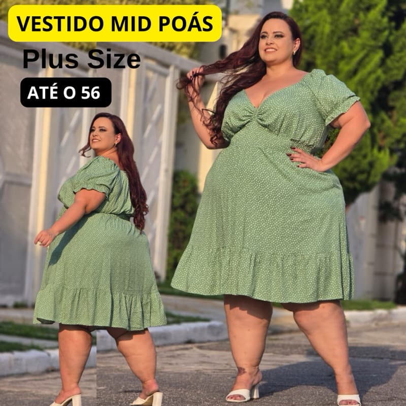 Vestido Plus Size Mid Poás