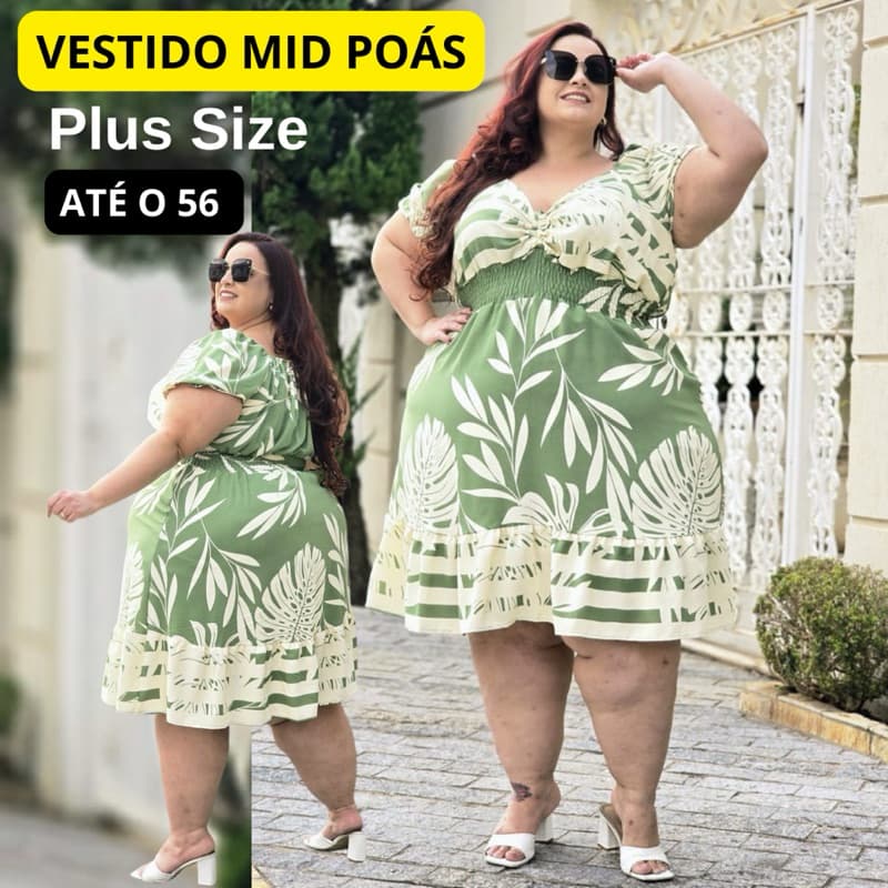 Vestido Plus Size Midi Floral
