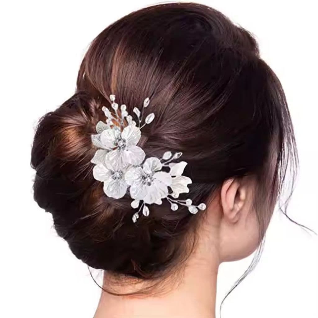 Arranjo de Cabelo Luxo para Noiva – Acessório Elegante com Brilho e Sofisticação