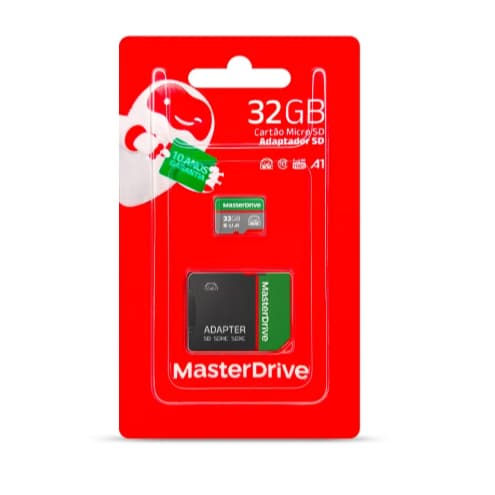 Cartao de Memoria 32GB MasterDrive Class 10 MicroSD com Adaptador SD