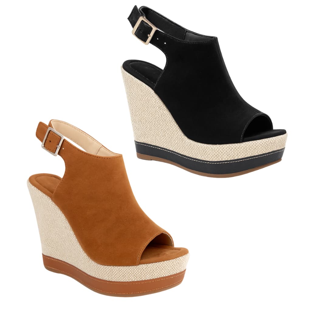 Kit Sandália Feminina Open Boot Anabela Salto Alto Grosso Confortável Fechada Blogueira Influencer