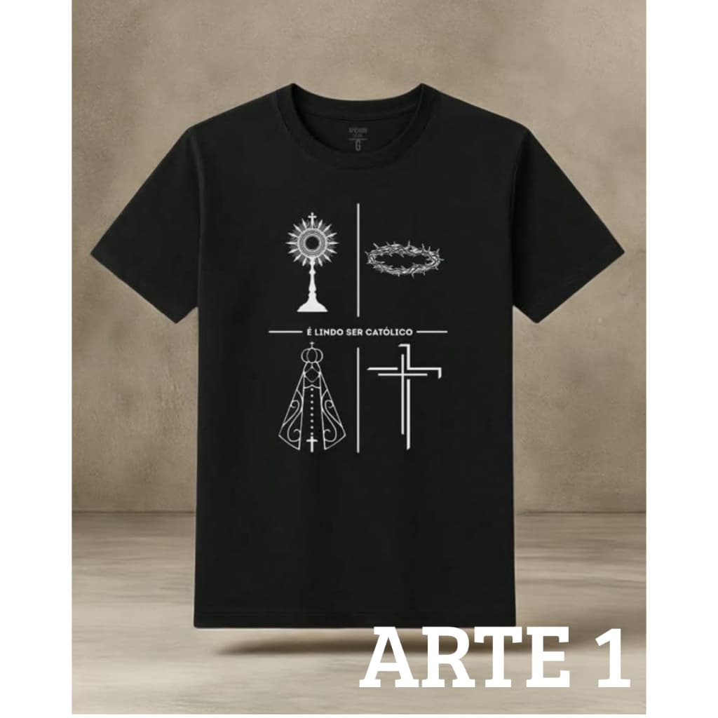 Camiseta Católica ✝️ Blusa Feminina em Algodão 100% Personalizada com Estampa DTF Premium 🙏