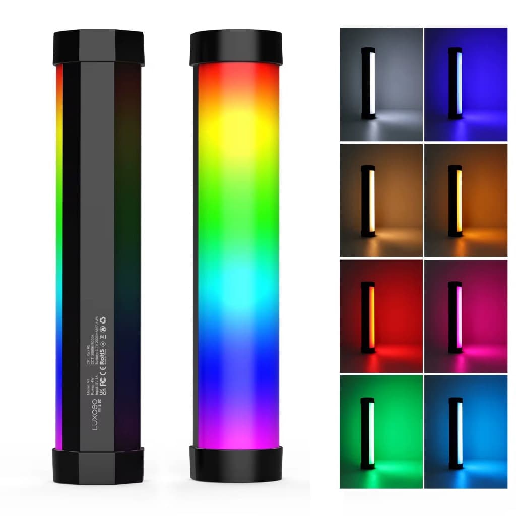 Bastao de led RGB LIGHTING Luxceo V8 2000mAh 3000-6000K Luz de vídeo portátil luz de diodo portátil