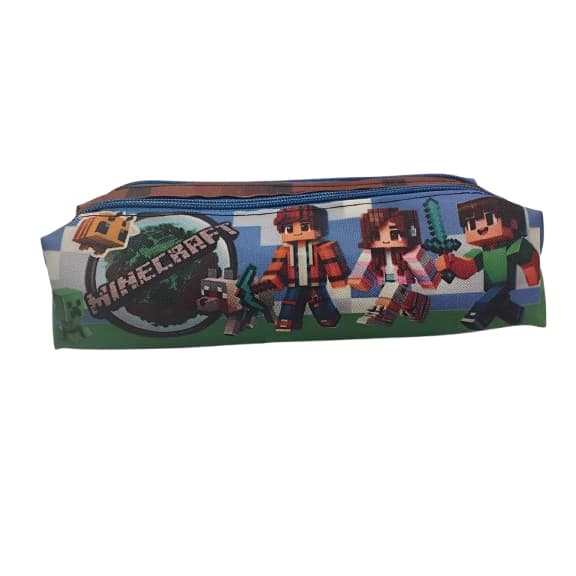 Estojo Escolar Minecraft com duas Divisórias