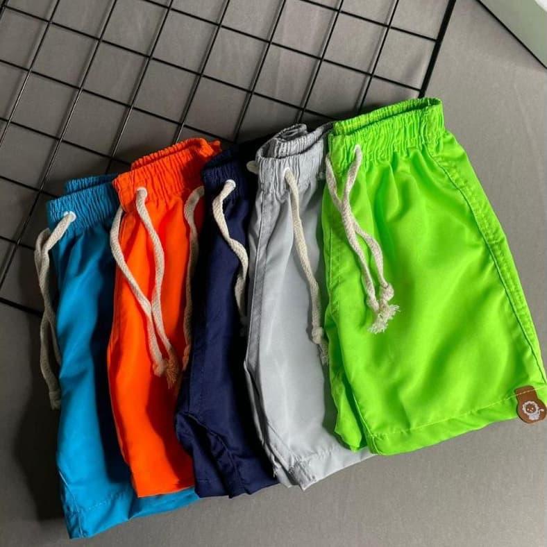 Kit 2 Shorts Tactel Infantil Juvenil Menino Verão Praia