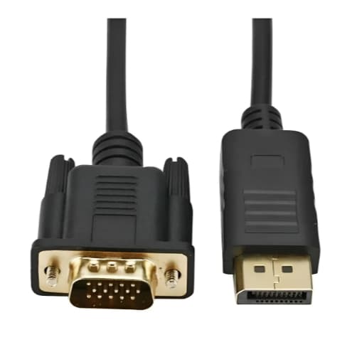 Cabo Displayport Para Vga Macho Com 1,80 Metros Preto