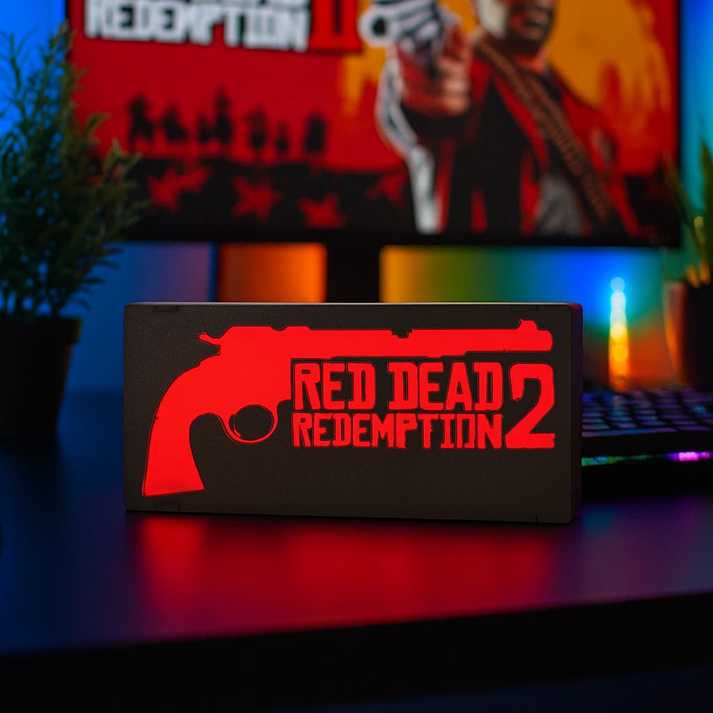 Luminária Gamer Decorativa de mesa Jogo RDR RedDead Redemption Led Bivolt Setup Gamer