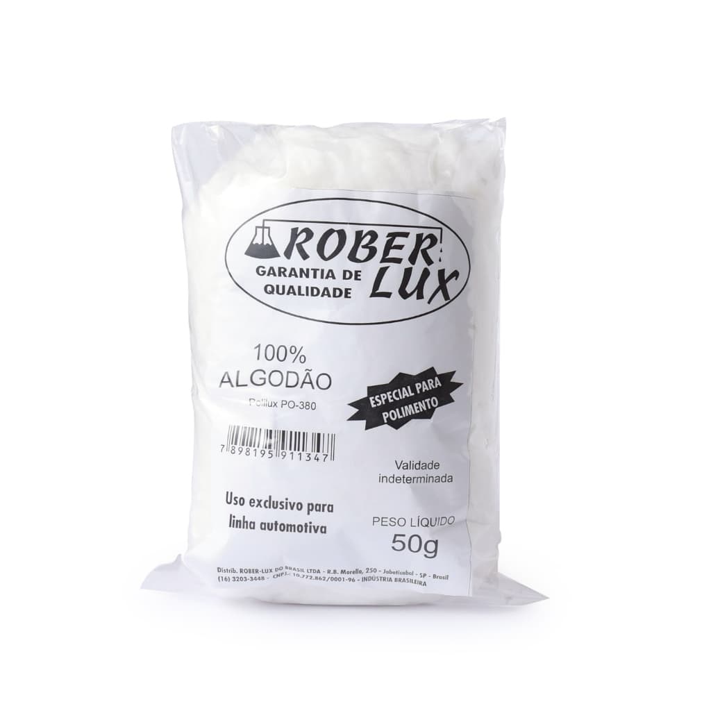Algodão para Polimento Automotivo 50g Rober-Lux – Brilho e Acabamento Profissional Carro Moto