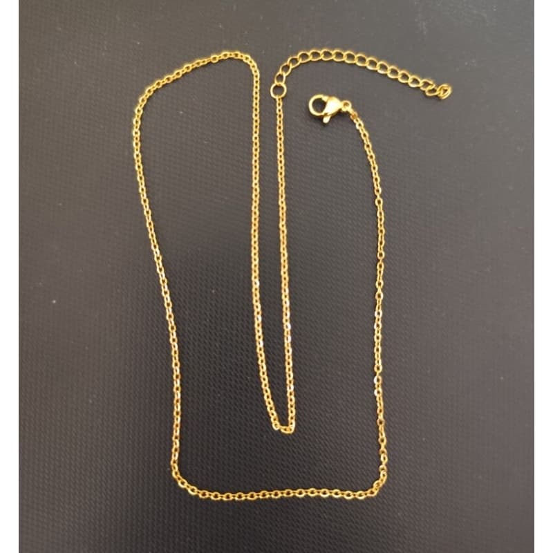 CORRENTINHA FINA AÇO 60CM DOURADO
