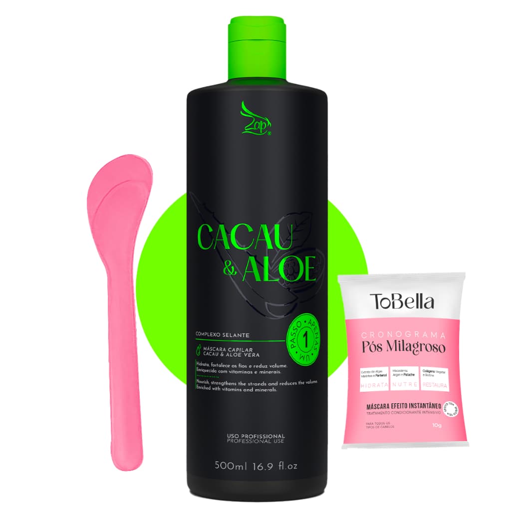 Progressiva Zap Cacau E Aloe Lançamento - Passo Único 1L - 500ml