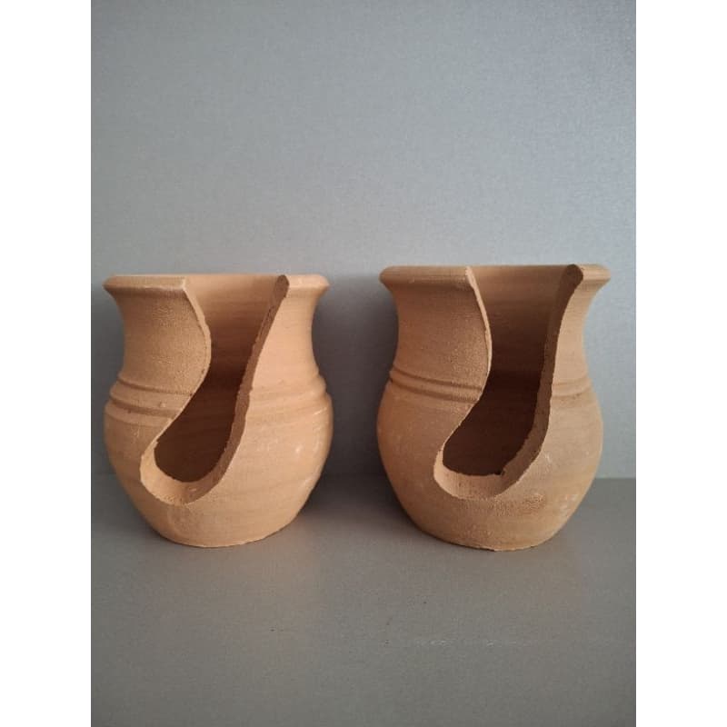 02 vaso de barro cortado PP/ para arranjos de suculentas/ decoração jardim