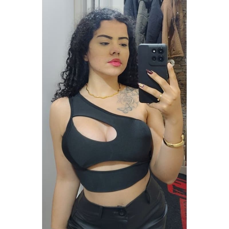 Cropped suplex de um ombro / top faixa / tomara que caia / blusinha de um ombro