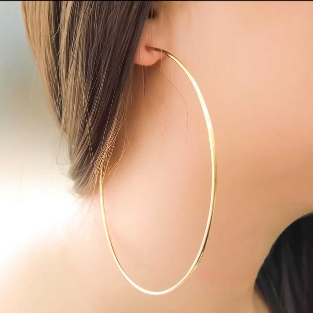 Argola Feminina Dourada Grande 10cm – Bijuteria Fashion