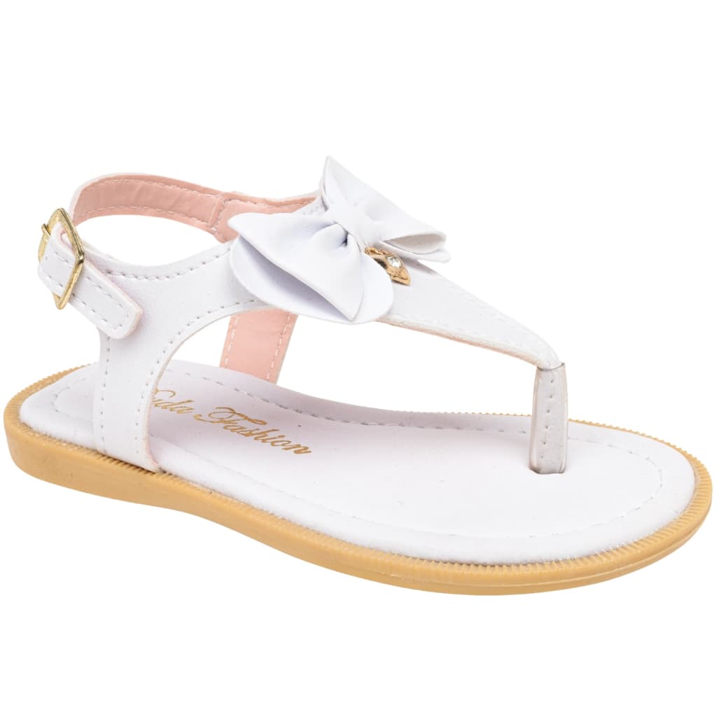 Sandália Infantil Feminina De Dedo Branca Laço *ENVIO IMEDIATO*