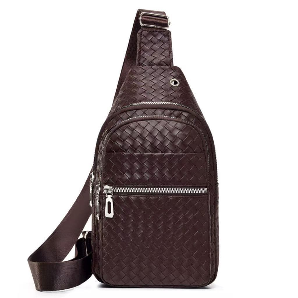 Bolsa tiracolo, mochila de peito, bolsa transversal com furo para fone de ouvido, novas bolsas de couro para caminhadas