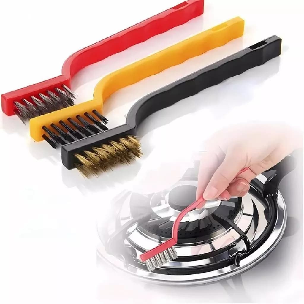 Escova De Aço Multiuso Kit 3 Escova De Aço Nylon Latão