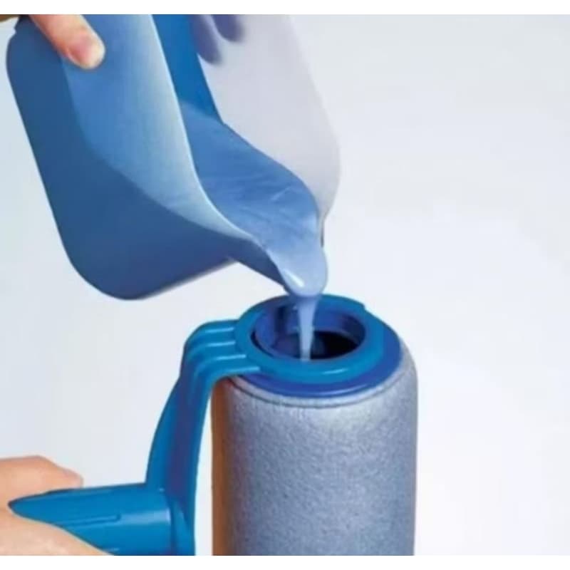 rolo de pintura com reservatório pintura  casa parede sem sujeira - oferta
