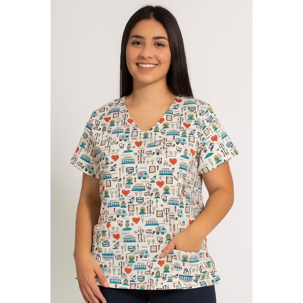 blusa scrub Hospital Clinica Uniforme estampado Linha Premium variados