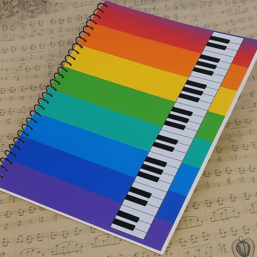 Caderno de Música Pautado 50 Folhas - Capa Flexível