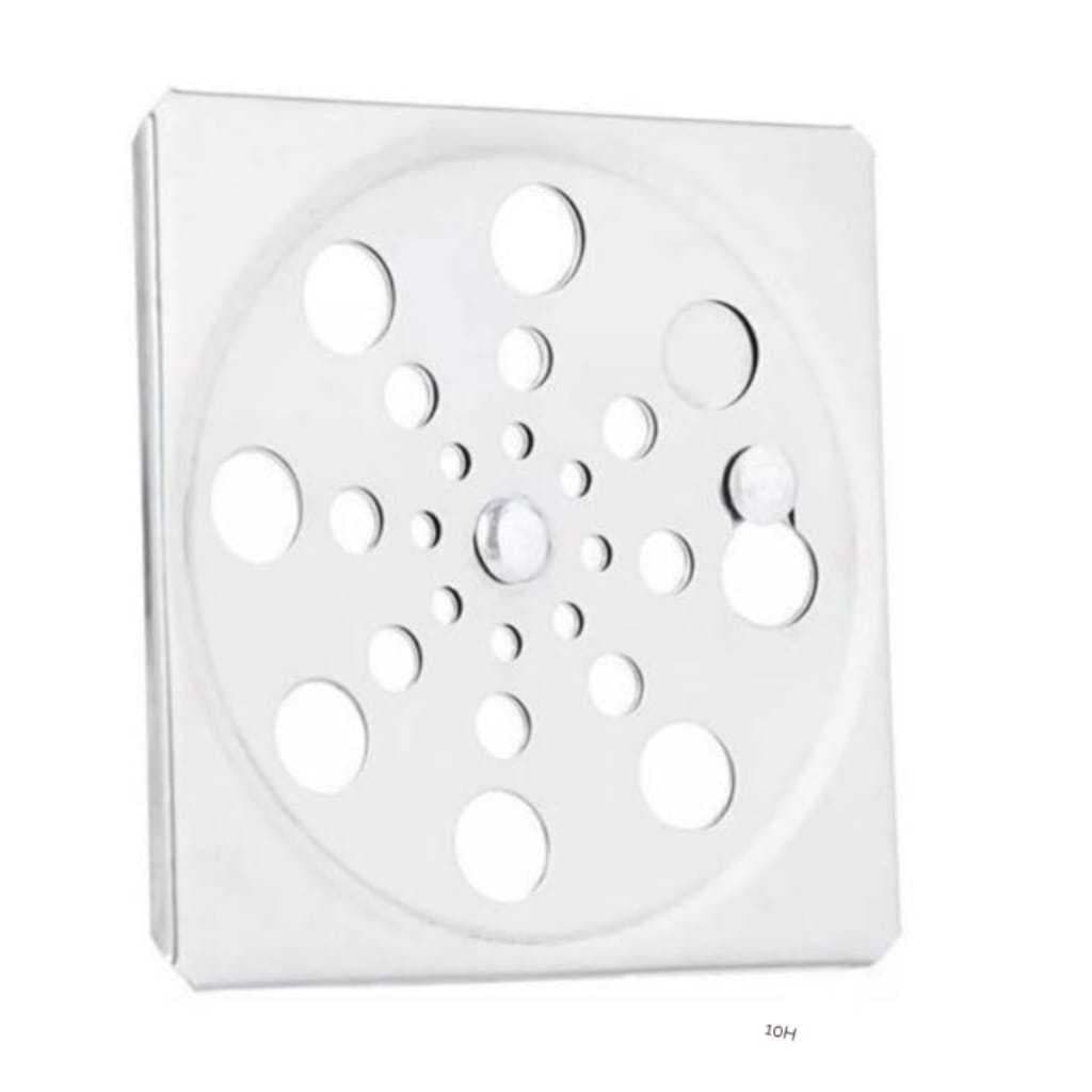 Ralo Tampa Grelha Inox Para Banheiro ou Área Gourmet Quadrado 10x10 Com Fecho Abre e Fecha