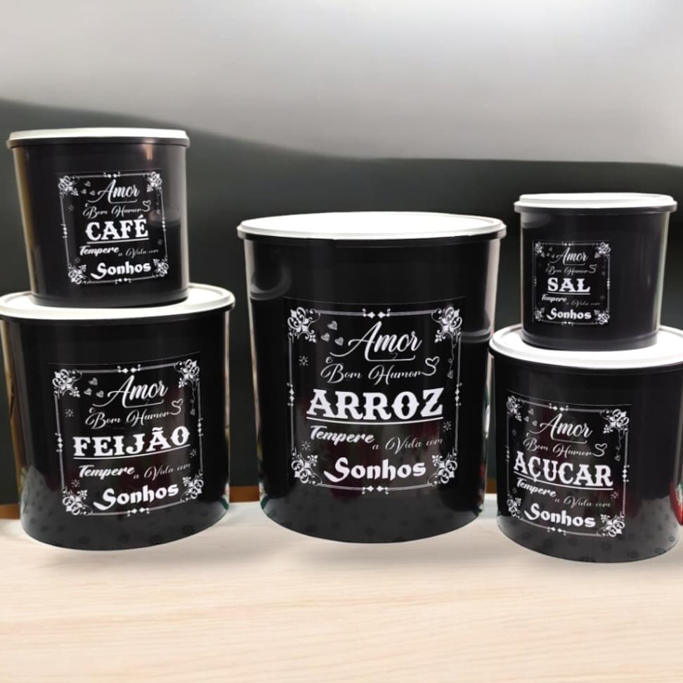 Kit Mantimentos De Cozinha Pote Porta Mantimento 5 Peças Utensílios Para Cozinha