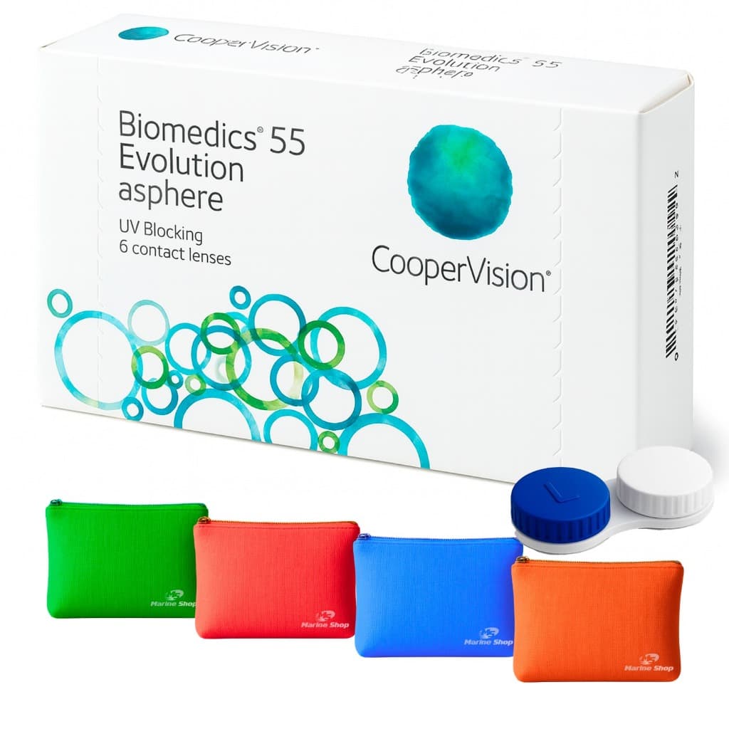 Lente de Contato Biomedics 55 Incolor Com Grau Coopervision Estojo e Necessaire