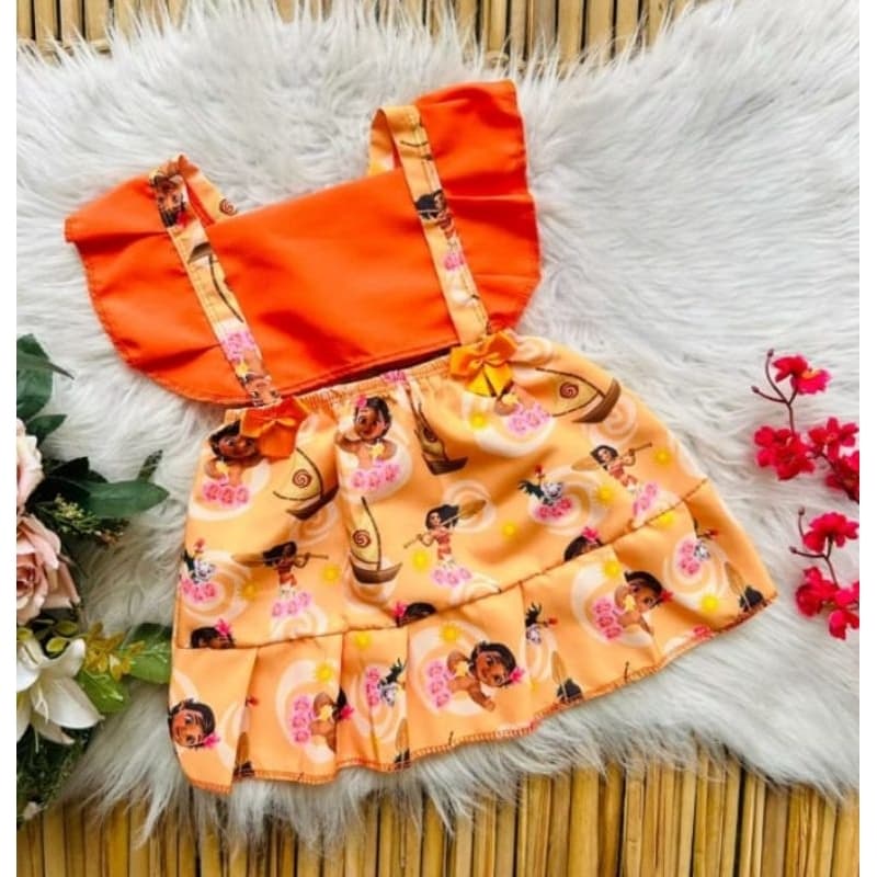 Romper Vestido Moana/ Tamanho Único / Veste de 06 a 09 Meses