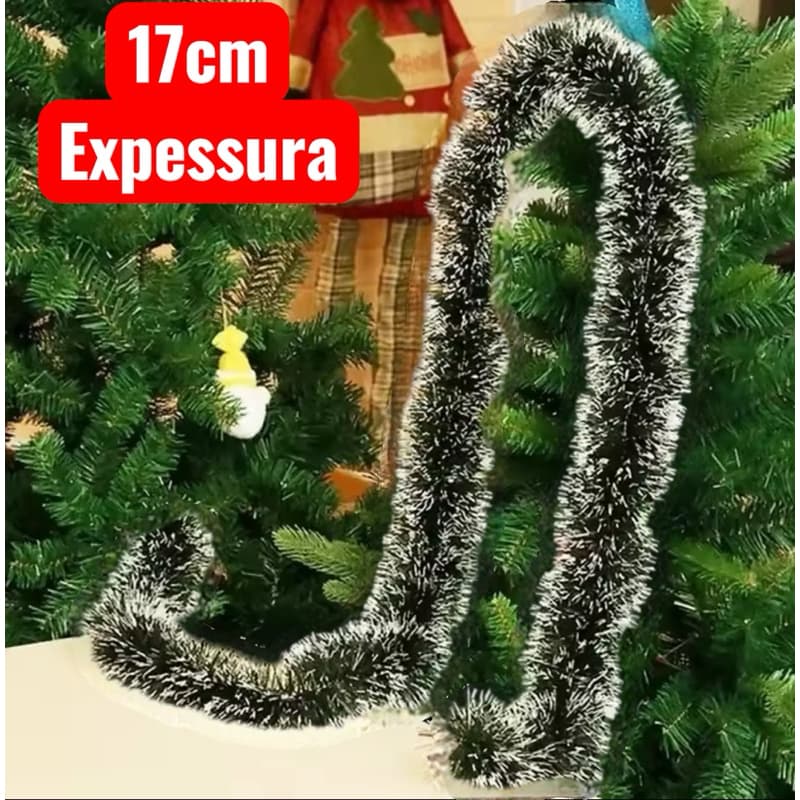 Festão Verde Nevado Flocado 17cm x 2 m- Produto a Pronta Entrega 2 UNIDADES